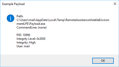 Expected Result: Payload.exe